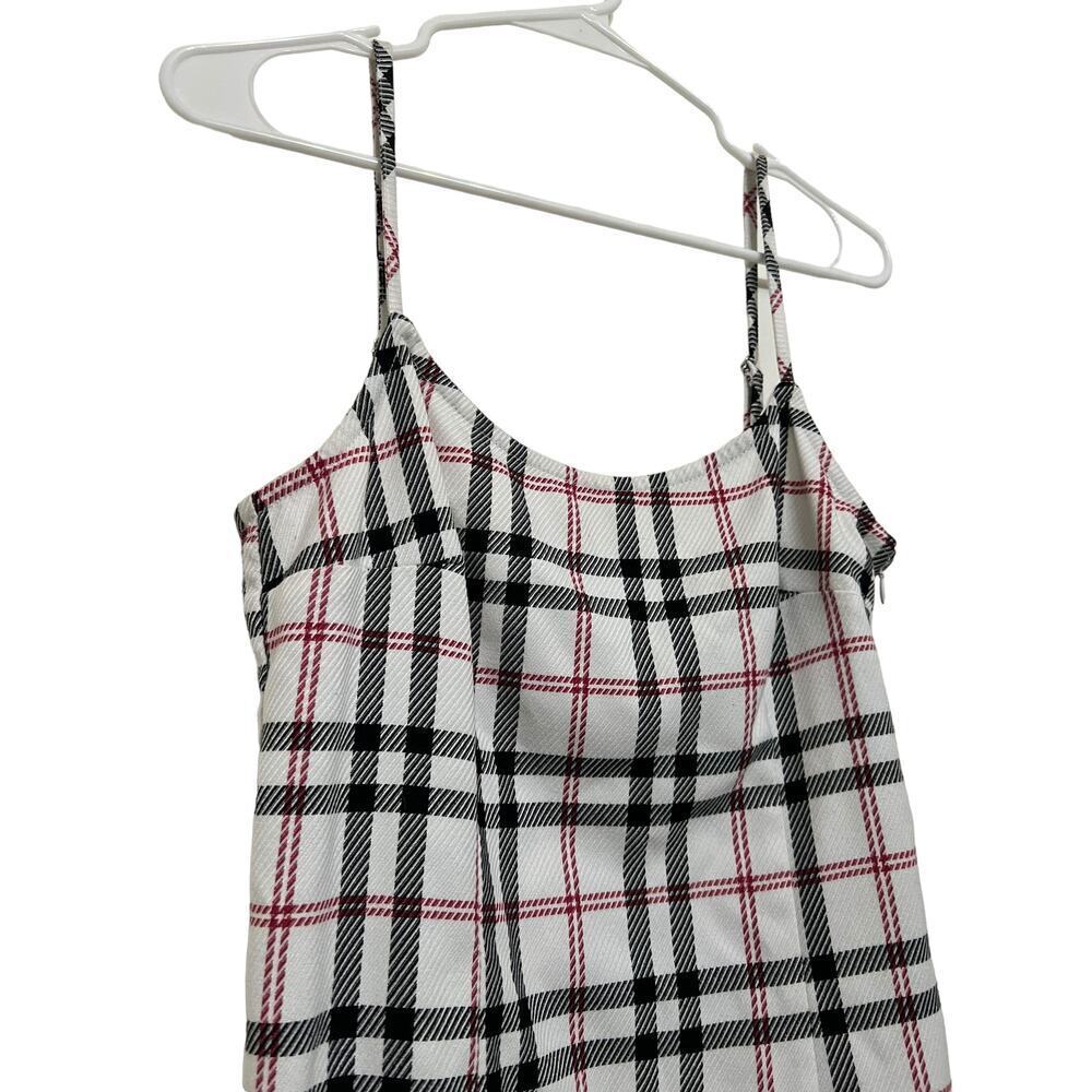 Forever 21 Plaid Bodycon Open Back Mini Dress Red Black White Medium - Picture 2 of 5